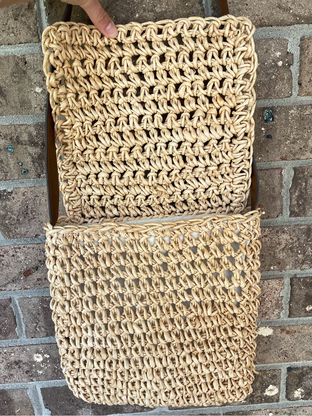 Woven Straw Raffia Shoulder Bag Natural Tan Brown Strap - Picture 5 of 16